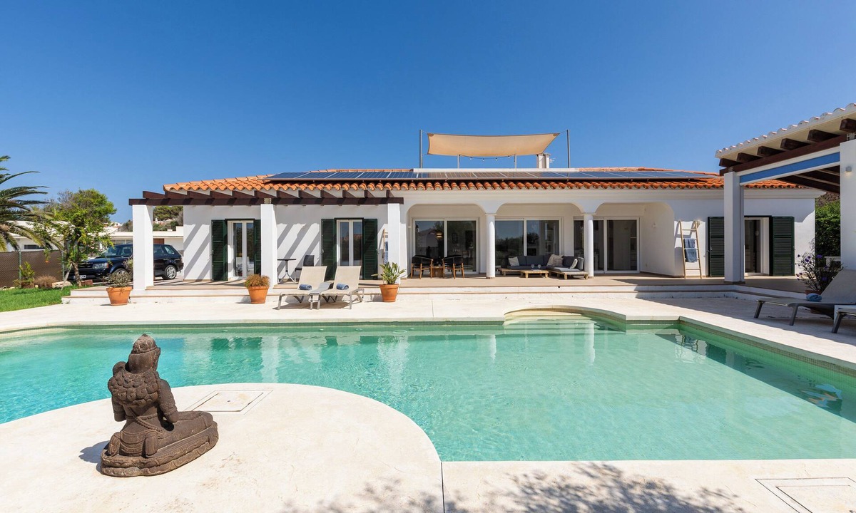 Binibequer Vell House | Villa Maravilla, Deluxe villa with heated pool, roof terrace with sea view