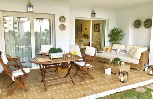 Sitio de Calahonda Apartment | 1st line beach - Private Garden + Large Terrace. Well-appointed. Comfortable