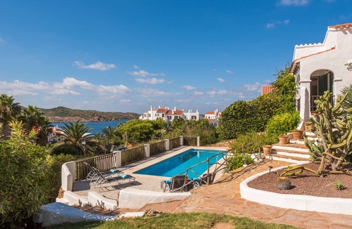 Platges de Fornells Villa | Luxury Villa with Pool, Jacuzzi and Sea Views and 5 Min Walk To Shop/Restaurants
