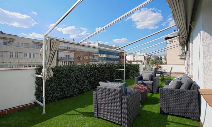 Atocha Apartment | Exclusive 2 bedrooms penthouse with private terrace next to Atocha station. Reina Sofia Terrace