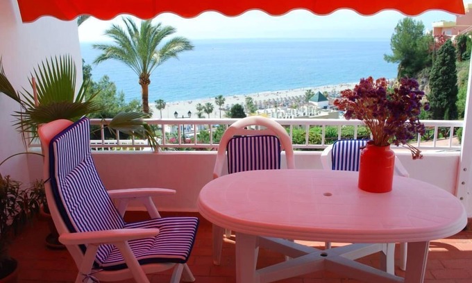 Nerja Apartment | Nerja: Beachfront apartment in Burriana Beach. Nerja. Costa del Sol